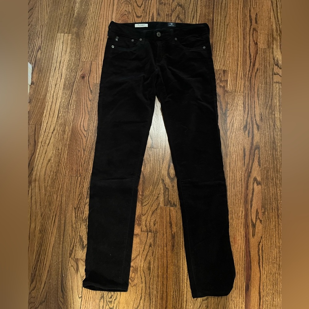 AG Black velour super skinny legging jean